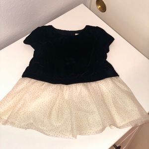 Toddler girl pretty dress. Black and cream/gold